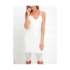 Sweet Blossom Ivory Lace Midi Dress